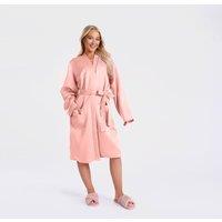 OHS Satin Dressing Gown Womens Soft Luxury Full-Length Robe in Light Pink | Size: Large/X-Large