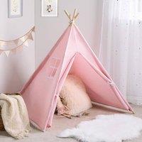 OHS Teepee Play Tent Kids Foldable Sleepover Indoor Childrens Storage in Light Pink