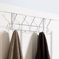 OHS 10 Over The Door Hooks Clothes Hanger Metal Towel Rail in Silver