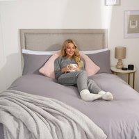 OHS Teddy Fleece V Shaped Pillow Support Pregnancy Orthopaedic Cushion in Pink