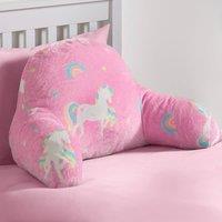 OHS Unicorn Reading Pillow Cushion Fleece Backrest Neck Lumbar Chair Support Seat in Pink