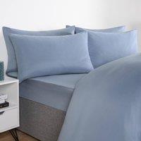 OHS 2 Pack Soft Microfibre Wrinkle Resistant Housewife Pillowcases in Blue | Size: Standard Pillow Case