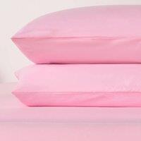 OHS 2 Pack Soft Microfibre Wrinkle Resistant Housewife Pillowcases in Pink | Size: Standard Pillow Case