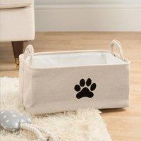 OHS Pet Storage Basket Dog Toy Box Bin Handles Collapsible New Puppy Essentials Gift in Natural