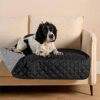 OHS Water Resistant Blanket Pet Throw Over Bed Travel Car Dog Cat Quilted Chair Sofa in Black