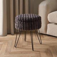 https://www.burton.co.uk/product/ohs-faux-fur-stool-hairpin-ribbed-fleece-round-vanity-seat-cushioned-foot-rest-chair_p-5edead55-1aee-412b-8b0a-9b1bac3e8706?colour=Charcoal&size=One%20Size