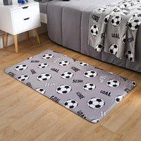 OHS Football Kids Rug Non Slip Area Play Mat Washable Bedroom Soft Carpet in Grey | Size: Medium