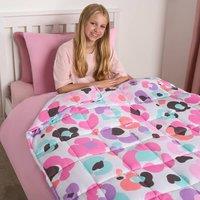 OHS Weighted Blanket Leopard Anxiety Stress Relief Sleep Soft Throw in Pink