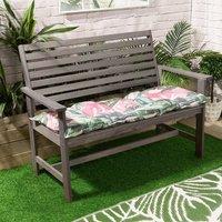 OHS Outdoor 2 Seater Patterned Bench Cushion Garden Furniture Seat in Pink