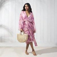 OHS Beach Robe Womens Dressing Gown Pool Cover Up Ladies Soft Spa Hotel in Pink
