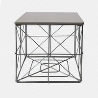 OHS Cube Storage Basket Table Folding Wire Living Room Home Bedroom, Large in Light Grey | Size: Small