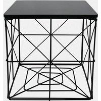 OHS Cube Storage Basket Table Folding Wire Living Room Home Bedroom, Large in Black | Size: Small