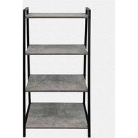 OHS Shelving Unit 4 Tier Living Room Storage Organiser Modern Wire Home Decor Office in Light Grey
