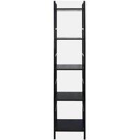 OHS Shelving Unit 5 Tier Living Room Storage Organiser Modern Wire Home Decor Office in Black