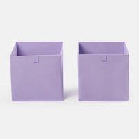 OHS Pack of 2 Plain Folding Cube Storage Boxes in Purple