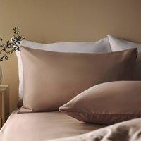 OHS 2 Pack Soft Microfibre Wrinkle Resistant Housewife Pillowcases in Medium Beige | Size: Standard Pillow Case