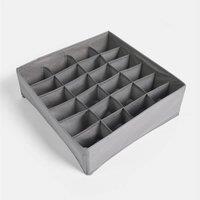 OHS 4 Drawer Organisers Foldable Fabric Storage Box Divider in Charcoal