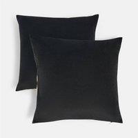 OHS 2 Pack Matte Velvet Soft Reversible Cushion Covers Square Pillowcases in Cream | Size: 45cm x 45cm