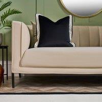 OHS 2 Pack Matte Velvet Oxford Edge Square Cushion Covers, Black/White | Size: 45cm x 45cm