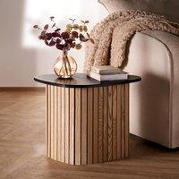 OHS Ribbed Side Table Corner Bedroom Living Room Office Bedside in Black