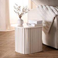 OHS Ribbed Side Table Corner Bedroom Living Room Office Bedside in Cream