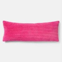 OHS Ribbed Faux Fur Bolster Pillow Soft Maternity Support Cushion in Pink