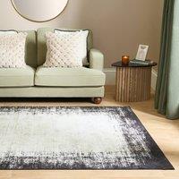 OHS Abstract Washable Non Slip Soft Runner Rug in Beige | Size: 160cm x 230cm