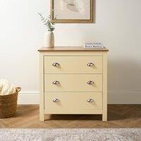 OHS Chicago 3 Drawer Bedside Table Hallway Cabinet Nightstand in Cream