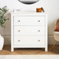 OHS Chicago 3 Drawer Bedside Table Hallway Cabinet Nightstand in White