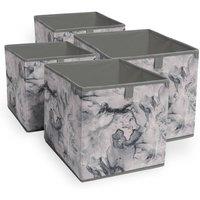 OHS Marble Storage Cubes 2 Pack Folding Boxes Shoe Toy Set Space Saving in Charcoal