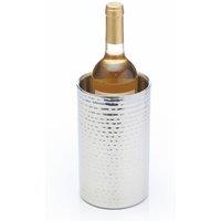 BarCraft Stainless Steel Hammered Wine Cooler in Silver