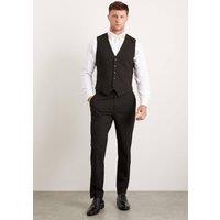 Mens Slim Fit Black Essential Waistcoat - Xxs