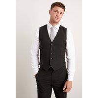 Mens Slim Fit Black Essential Waistcoat - Xxs