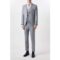 Mens Slim Fit Chambray Blue Slub Suit Jacket - 36R