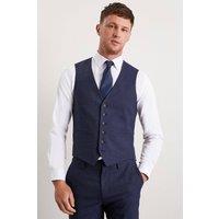 Mens Navy Marl Slim Fit Waistcoat - L
