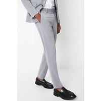 Mens Light Grey Skinny Fit Essential Suit Trousers - 30R