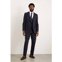 Mens Navy Tailored Fit Essential Suit Trousers - 34R