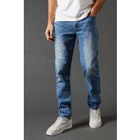 Mens Stone Wash Slim Fit Jeans - Blue - 32S