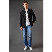 Mens Stone Wash Straight Fit Jeans - Blue - 34R