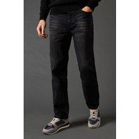 Mens Black Wash Straight Fit Jeans - 38R