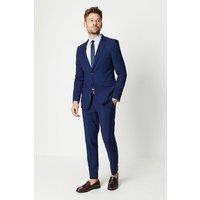 Mens Skinny Fit Blue Textured Suit Trouser - 30R
