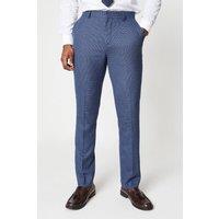 Mens Blue Puppytooth Suit Trouser - 28S