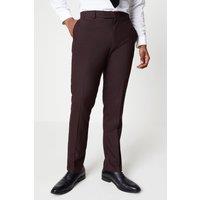 Mens Burgundy Tipped Suit Trouser - 36S