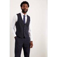Mens Navy Tailored Fit Essential Waistcoat - Xs
