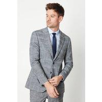 Mens Slub Textured Wedding Suit Jacket - Neutral - 40L