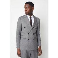 Mens Slim Herringbone Suit Jacket - Grey - 36L