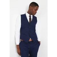 Mens Slim Fit Blue 2 Button Waistcoat - L