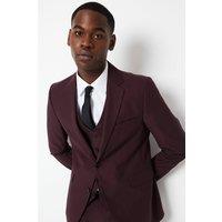 Mens Slim Fit Burgundy 2 Button Suit Jacket - 40R