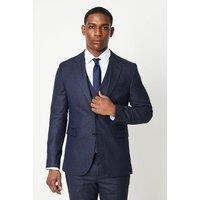 Mens Tonal Grid Check Slim Fit Wedding Suit Jacket - Grey - 50R
