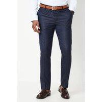 Mens Tonal Grid Check Slim Fit Wedding Suit Trouser - Grey - 38S